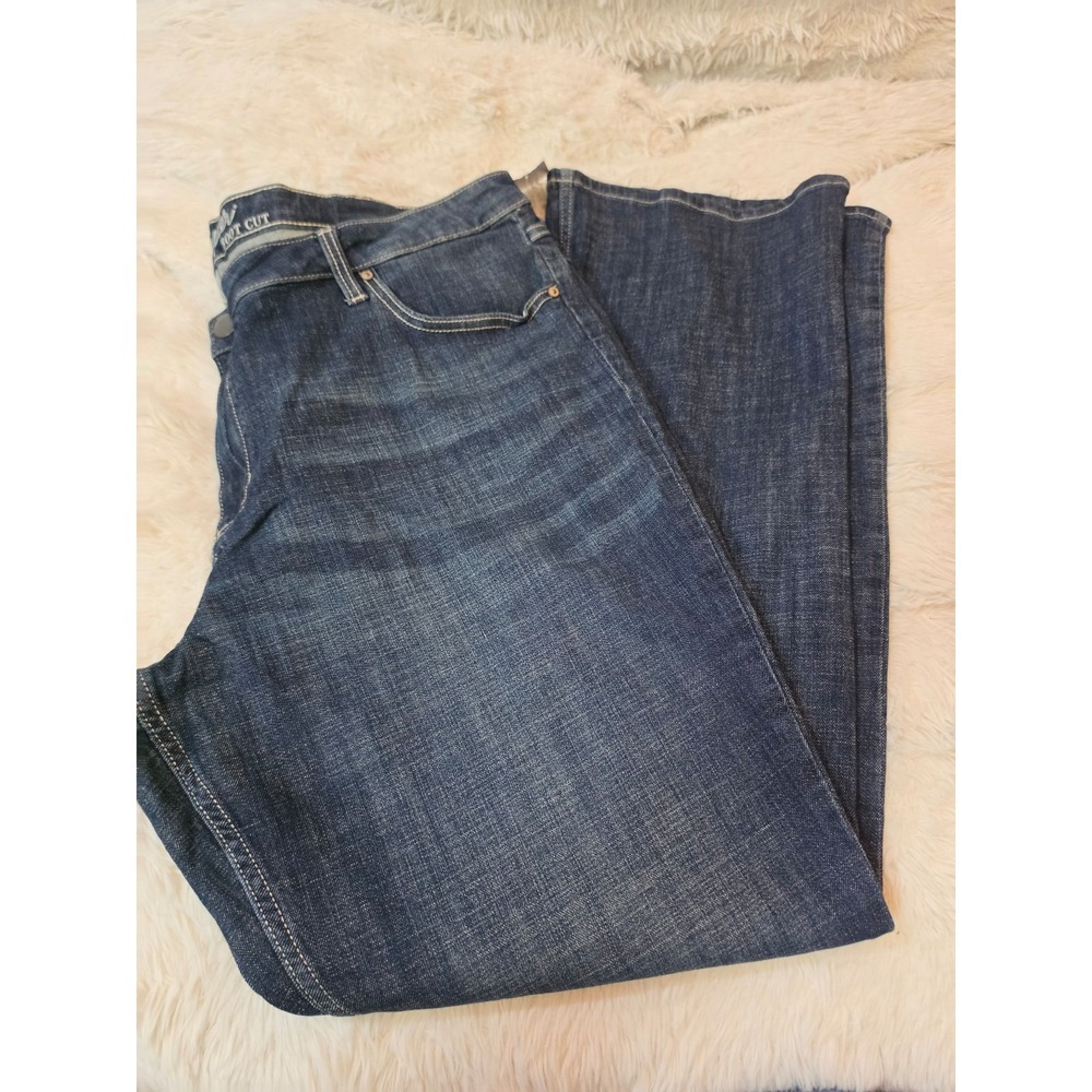 Wrangler Bootcut Jeans Womens Plus Size 24W x 34 Dark Wash Stretch 1009PWZDO